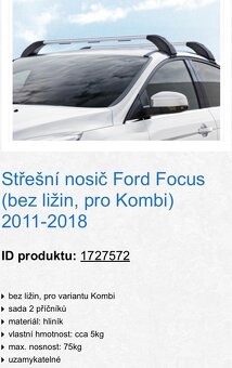 Prodám příčniky / nosiče na Ford Focus - 5