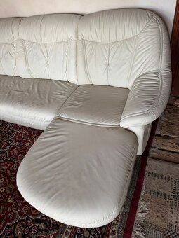 Světlá kožená sedačka do Účka, 4979 - 5