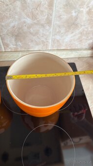 Set tři kusů oranžových keramických květináčů - 5