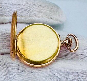14K ZLATÉ ART DECO KAPESNÍ HODINKY TOP STAVU - FUNKČNÍ - 5