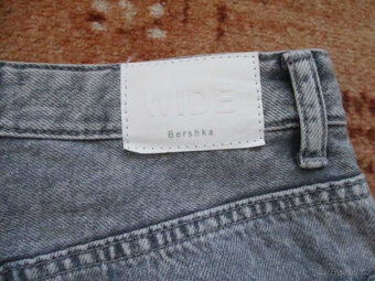 Dámské rifle šedé wide leg high waist Bershka S 36 nové - 5