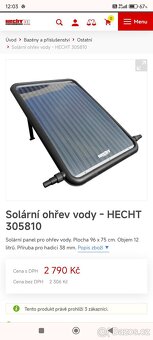 Solární ohřev. Dva panely Hecht. Řízení Simatic - 5