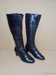 Černé kožené kozačky vel.38,5 - 5