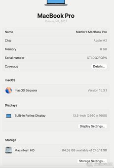 Macbook Pro 13 2022 M2 256GB 8GB Touchbar - 5