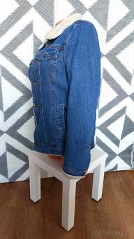 DÁMSKÁ RIFLOVÁ BUNDA - DŽÍSKA PODŠITÁ KOŽÍŠKEM-vel. M - 5