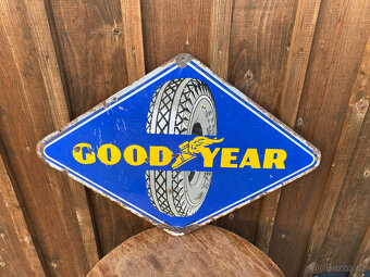 Originální oboustranná smaltovaná cedule Good Year - 5