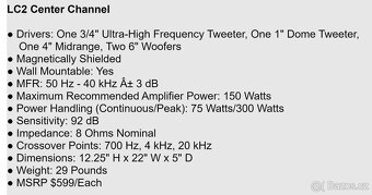 JBL LC2 centralny reproduktor -- postovne zdarma-- - 5