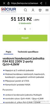 Nová klimatizace samsung 4kW - 5