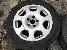 Sada kol 5x112 R16 origo AUDI, pěkné letní pneu 5-6,5mm - 5