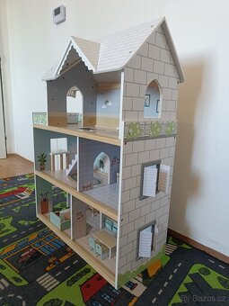 Velký dřevěný domeček pro panenky s výtahem - Adam Toys - 5