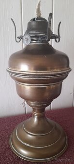 STARÁ PETROLEJOVÁ MĚDĚNÁ LAMPA VE VIKTORIÁNSKÉM STYLU 1870-1 - 5