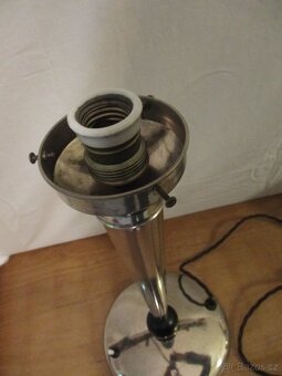 Stolní lampa funkcionalismus, chrom/ art deko, funkční, - 5