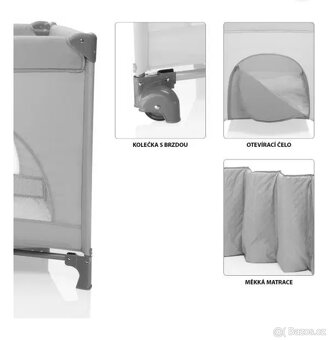 Dětská cestovní postýlka Zopa Lely Antracit Grey - 5