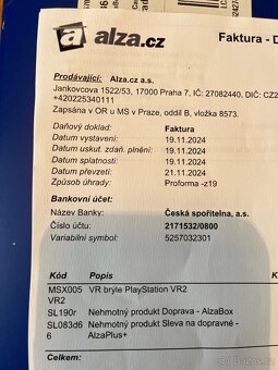 PlayStation VR2 – jako nové, faktura, TOP stav - 5