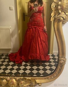 Nové společenské dlouhé hedvábné šaty maturitní ples - 5