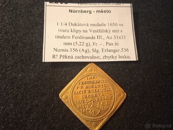 Jeden a čtvrt Dukátová KLIPA z roku 1650-Ferdinand III. - 5