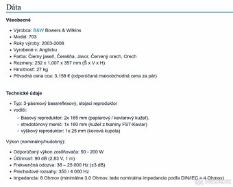 Bowers & Wilkins 703 / Dovoz v cene : Brno, Praha ,Olomouc - 5