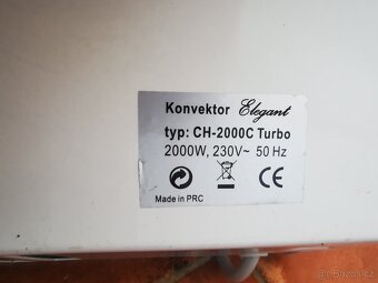 Přímotopný konvektor Elegant 2000w s ventilátorem - 5