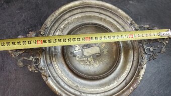 Stará zdobená mosazná mísa - 5