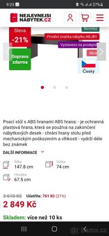 Velký  psací stůl s uzamykatelným kontejnerem - 5