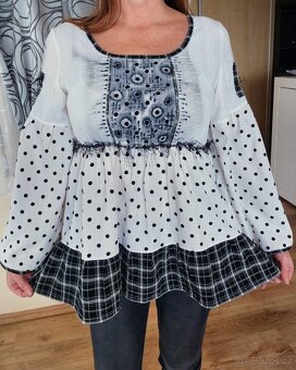 Originální peplum top, Island, vel. 40-42 - 5