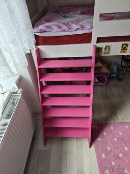 Dětská patrová postýlka ve tvaru domečku – TOP stav - 5