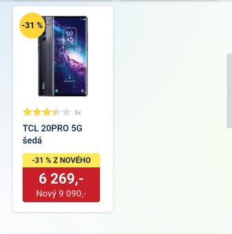 TCL 20 Pro 5G 6GB/256GB stav nového tel. - 5