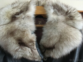 Kožený dámský kabát s pravým liščím límcem - 5