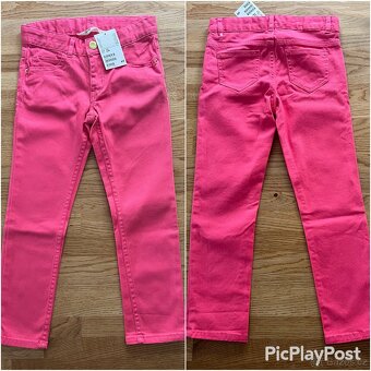 3x Kalhoty & džíny H&M růžové - nové vel. 104 - 5