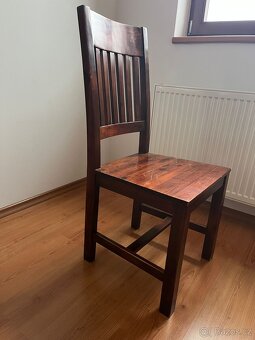 Masivní stůl a židle, lakovaný akát - 5