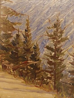 Obraz Tatry z Hrebienku ke Kamzíku 1932, olej 46x55 - 5