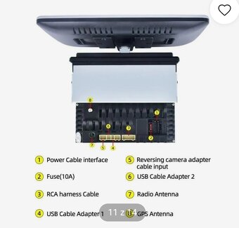 Autorádio 1din s displejem 180° - 5