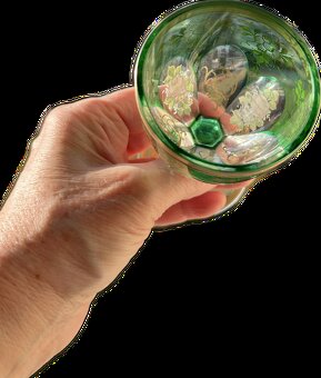 malované zelené skleničky - 5