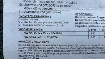 Příčníky VW Golf IV a Bora - 5
