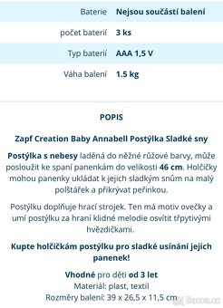 Postýlka s nebesy hrací Zapf creation pro Baby Annabell - 5