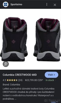 Nové lehké pohory Columbia CRESTWOOD MID dámské 38 - 5