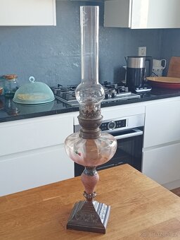 ART DECO STAROŽITNÁ MALOVANÁ PETROLEJKA ERICH & GRAETZ - 5