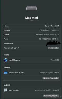 Mac mini 2018 / Intel i5 / 32 GB RAM / 256 GB SSD - 5