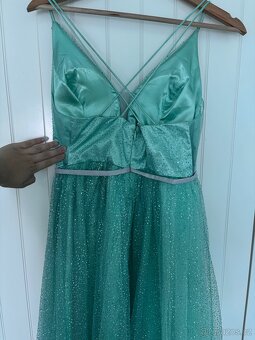 Tyrkysové šaty na maturitní ples / závěrečnou taneční lekci - 5