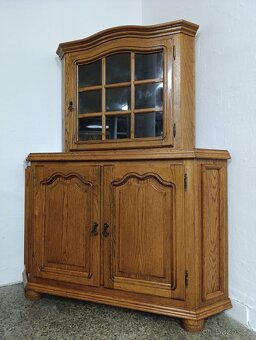 Rustikální příborník / rohová komoda + vitrína, masív - 5