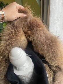 Krásná péřová bunda s pravou kožešinou,vel.M - 5