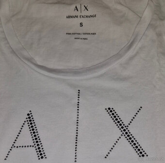 Nové tričko s kamínky ARMANI EXCHANGE vel.S - 5