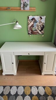 Bílý psací stůl IKEA – 145×60 cm, dobrý stav - 5