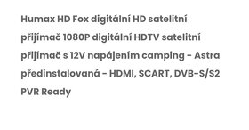 Satelitní HD receiver Humax Fox s dálkovačkou - 5