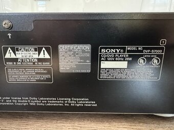 Predám CD, DVD prehrávač Sony DVP-S7000 - 5