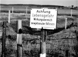 plechová cedule: Pozor Oblast působení sovětských min - 5