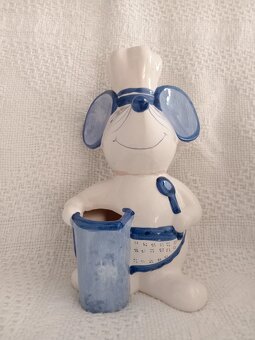 Porcelánová modro bílá myš - 5