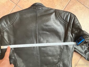 Kožená bunda na moto, černá - 5