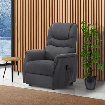 TV a relaxační křeslo s elektrickým ovládáním, potah šedá lá - 5
