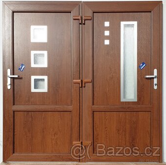 Dveře vchodové ořech. zlatý dub, antracit, mahagon, bílé . - 5